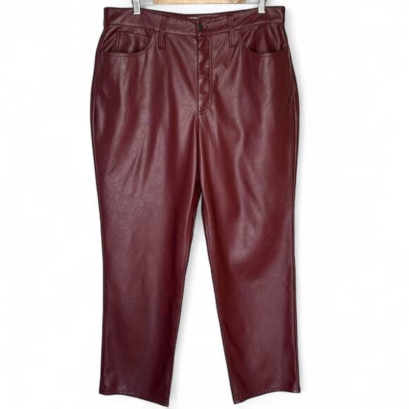 Madewell The Perfect Vintage Straight Jean Faux Leather Edition 32 Dark Cabernet - Picture 14 of 14